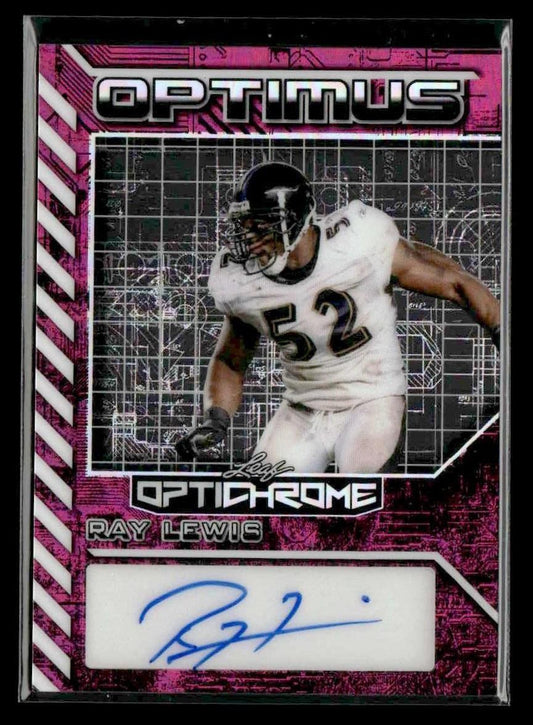 2025 Leaf Optichrome #OA-RL1 Ray Lewis Optimus Autographs #5/8