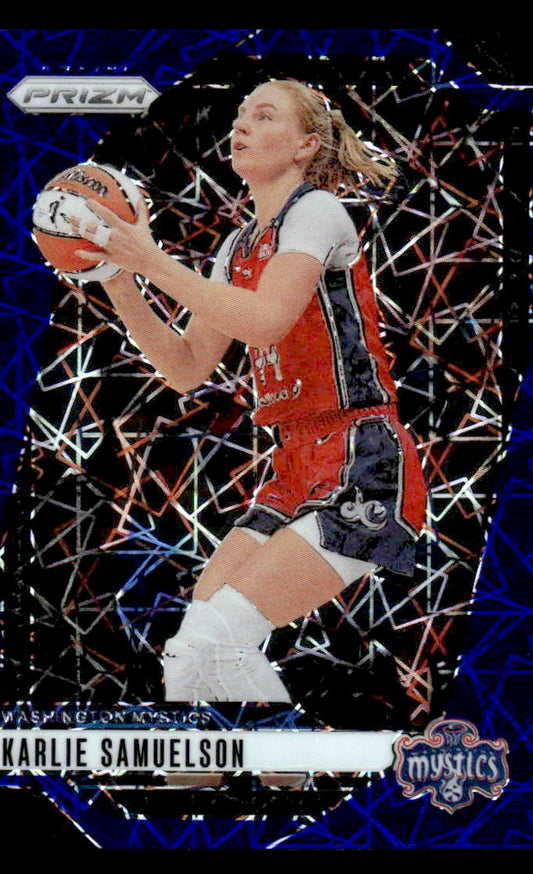 2024 Panini Prizm WNBA #82 Karlie Samuelson Blue Velocity Prizms