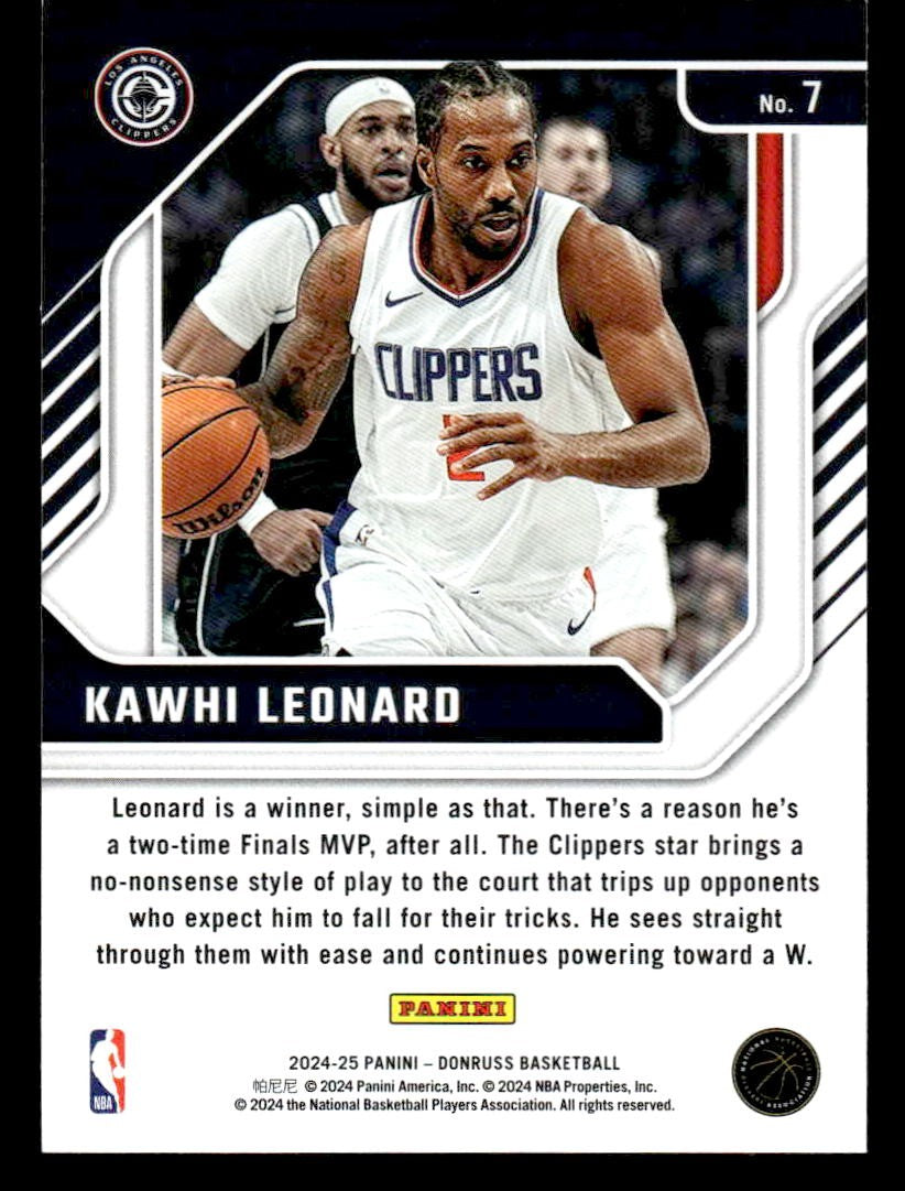 2024-25 Donruss #7 Kawhi Leonard Franchise Features