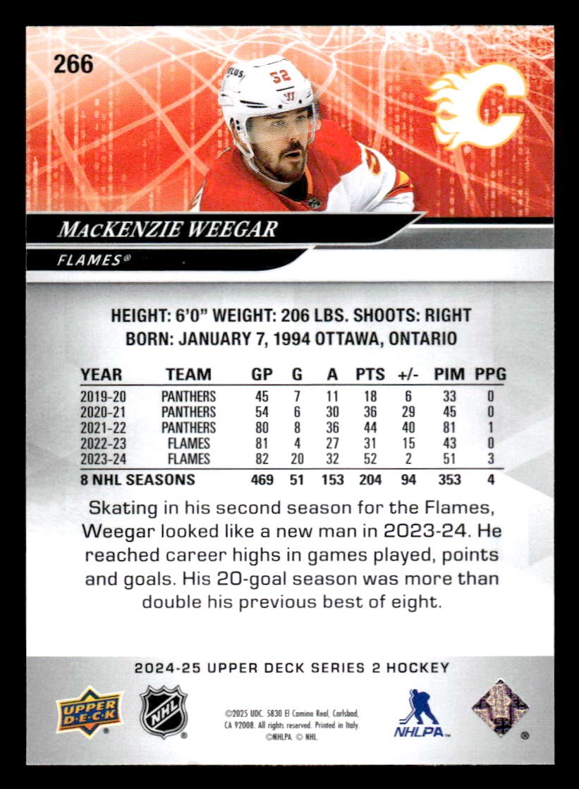 2024-25 Upper Deck #266 MacKenzie Weegar