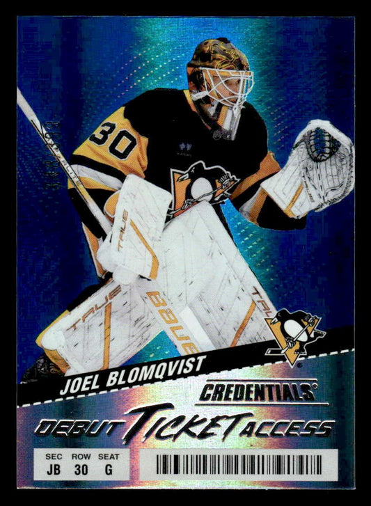 2024-25 UD Credentials #103 Joel Blomqvist Debut Ticket Access Blue #348/399