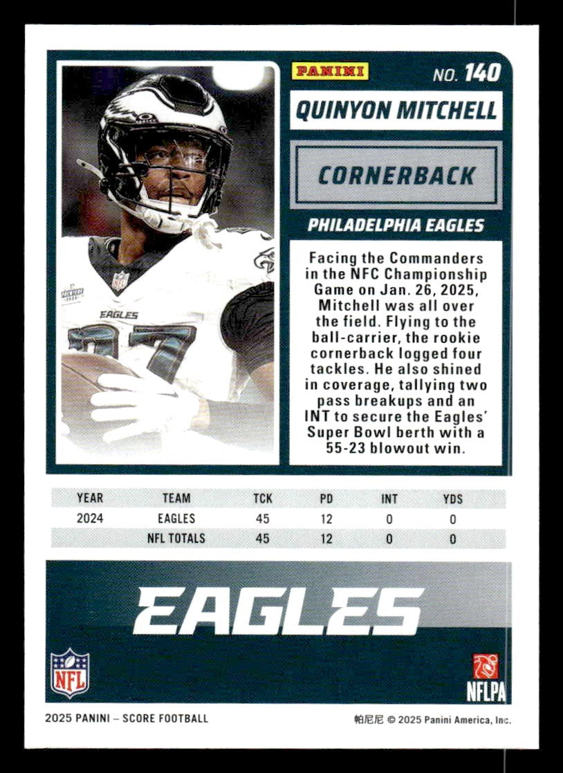 2025 Score #140 Quinyon Mitchell