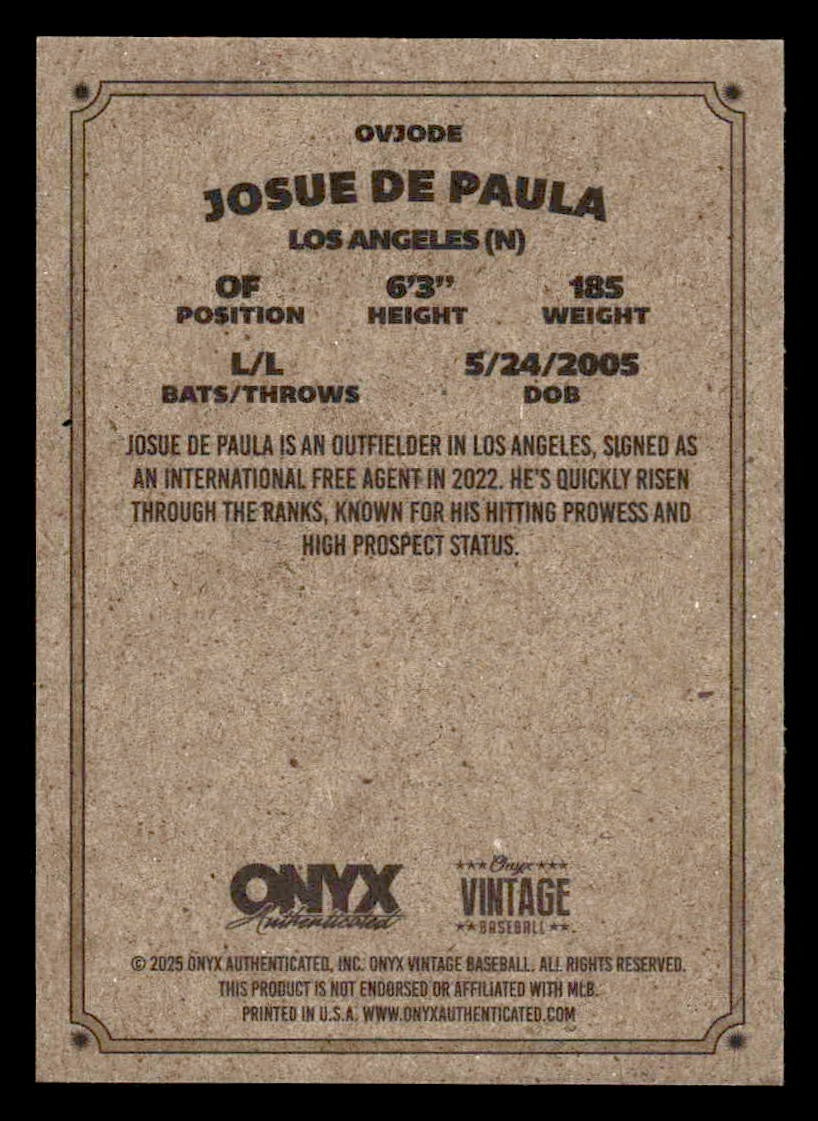 2025 Onyx Vintage #OVJODE Josue De Paula