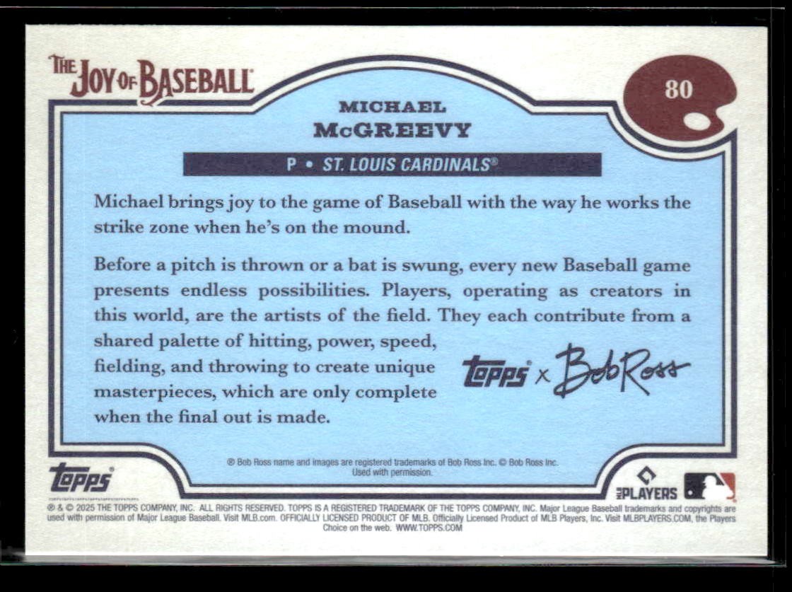 2025 Topps x Bob Ross: The Joy of Baseball #80 Michael McGreevy