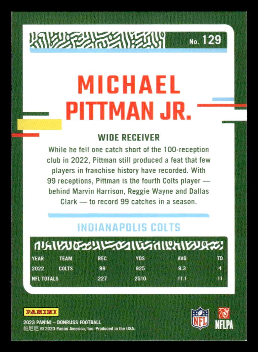 2023 Donruss #129 Michael Pittman Jr.