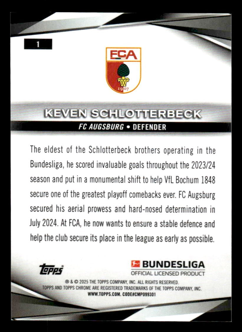 2025 Topps Chrome Bundesliga #1 Keven Schlotterbeck