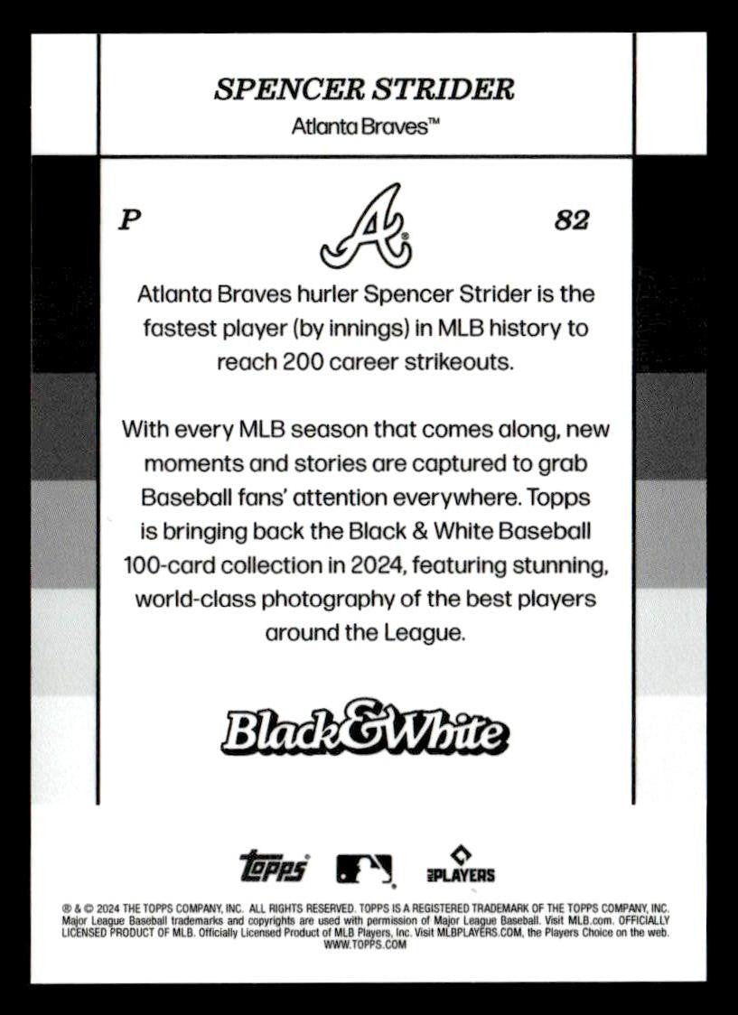 2024 Topps Black & White #82 Spencer Strider