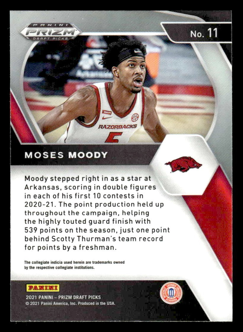 2021 Panini Prizm Draft Picks #11 Moses Moody
