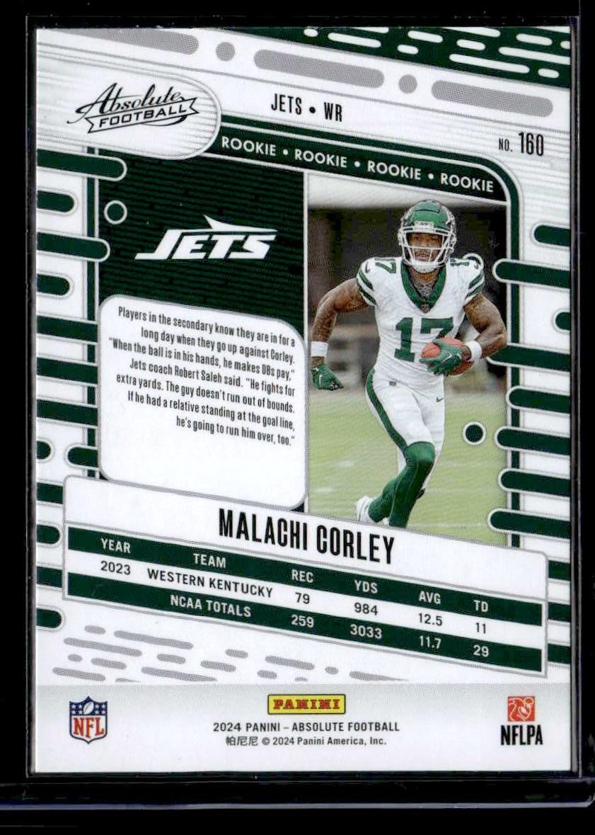 2024 Panini Absolute #160 Malachi Corley Purple