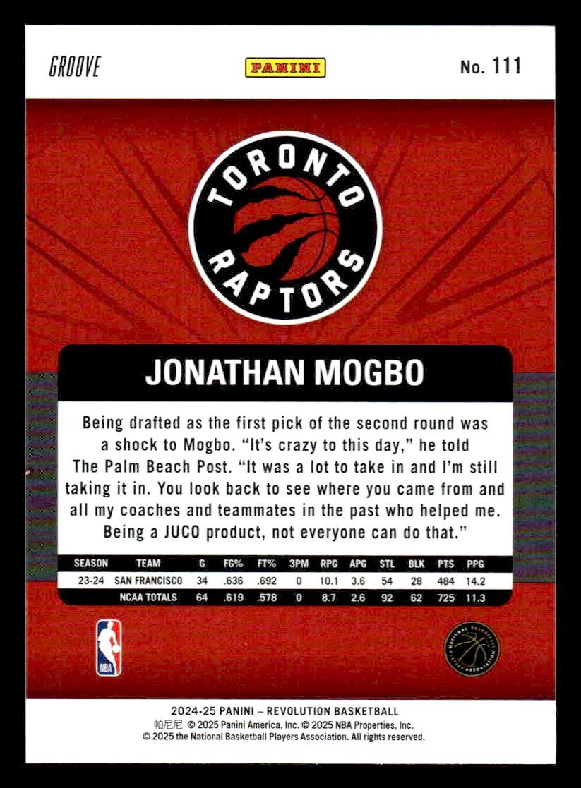 2024-25 Panini Revolution Groove #111 Jonathan Mogbo