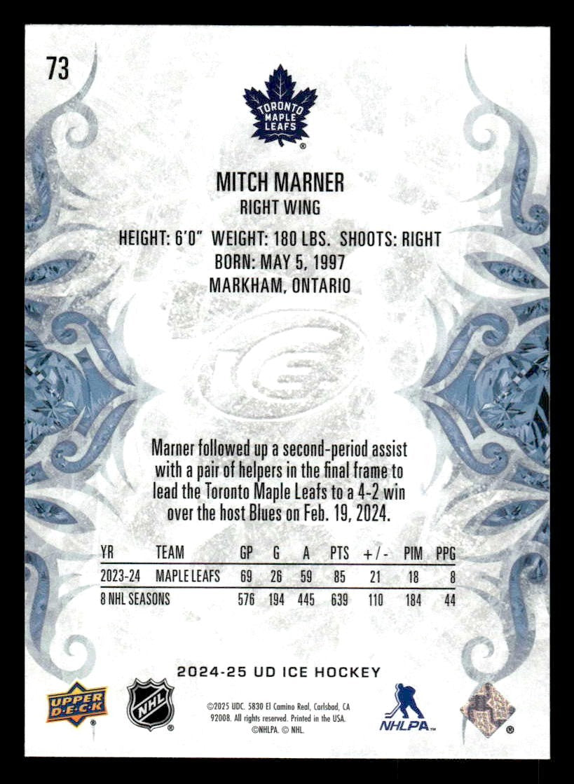 2024-25 Upper Deck Ice #73 Mitch Marner
