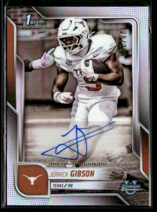 2025 Bowman U Chrome #BCA-JG Jerrick Gibson Chrome Prospect Autos Refr #/299