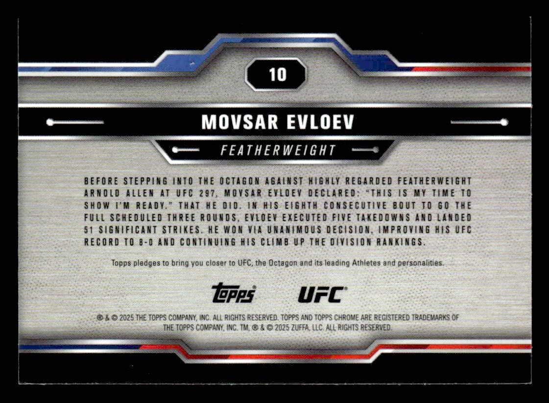 2025 Topps Chrome UFC #10 Movsar Evloev