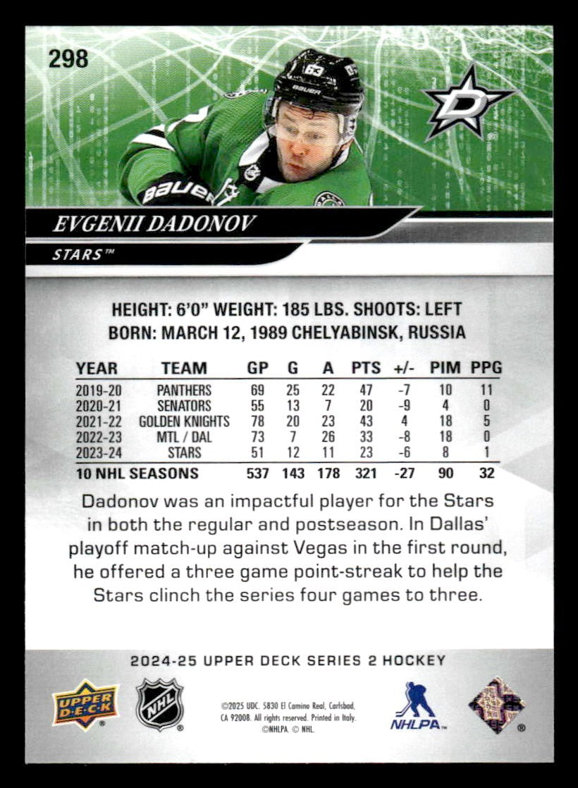2024-25 Upper Deck #298 Evgenii Dadonov