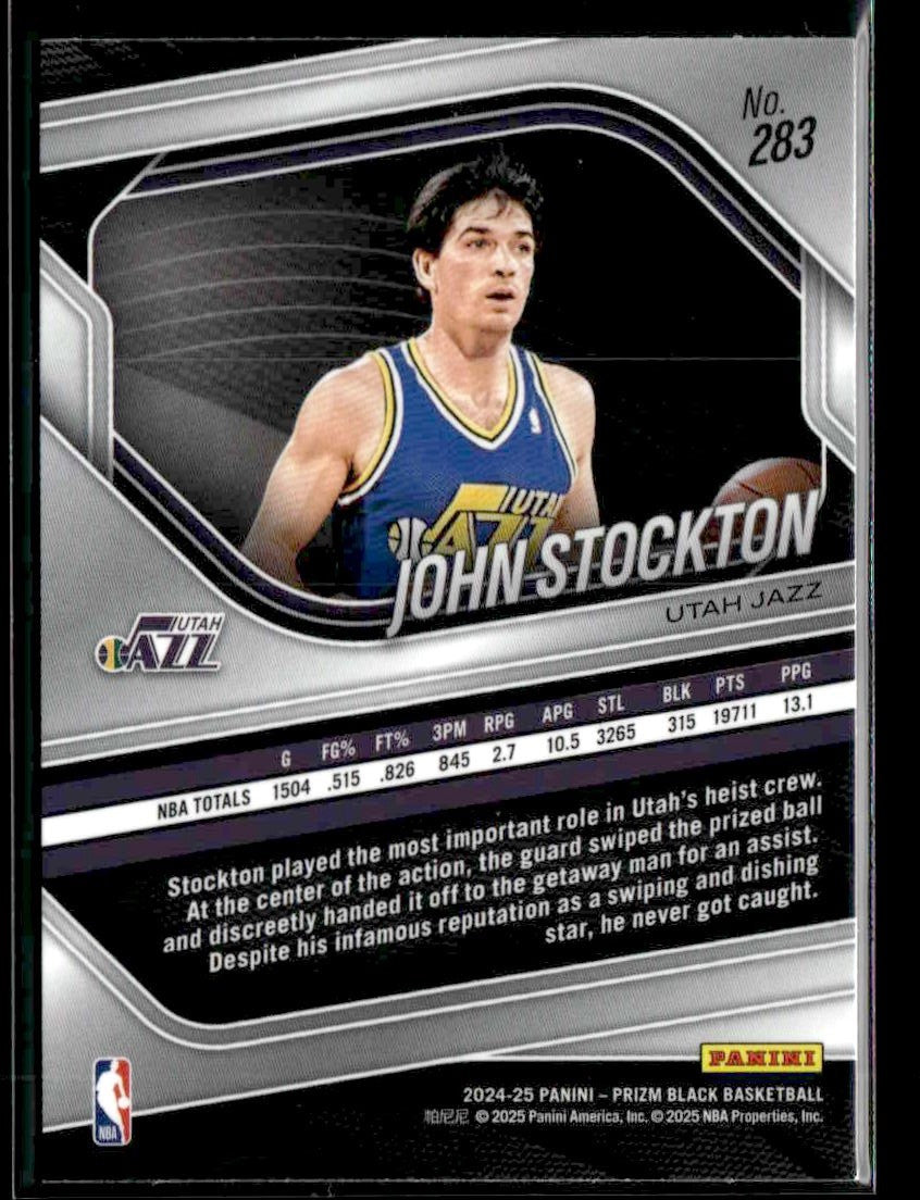 2024-25 Panini Prizm Black #283 John Stockton Legends