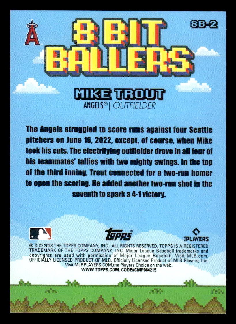 2023 Topps Big League #8B-2 Mike Trout 8 Bit Ballers