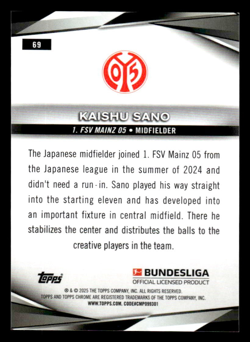 2025 Topps Chrome Bundesliga #69 Kaishu Sano