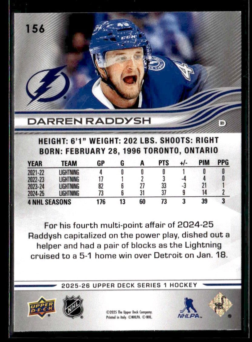 2025-26 Upper Deck #156 Darren Raddysh