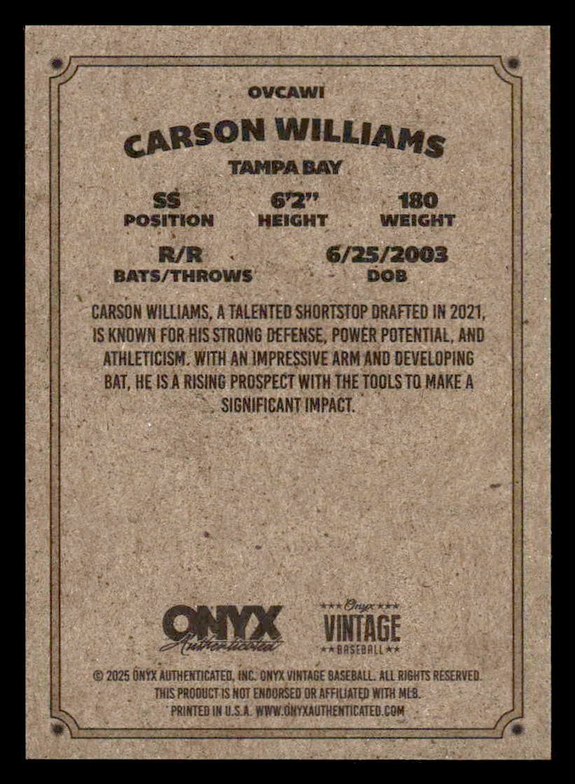 2025 Onyx Vintage #OVCAWI Carson Williams