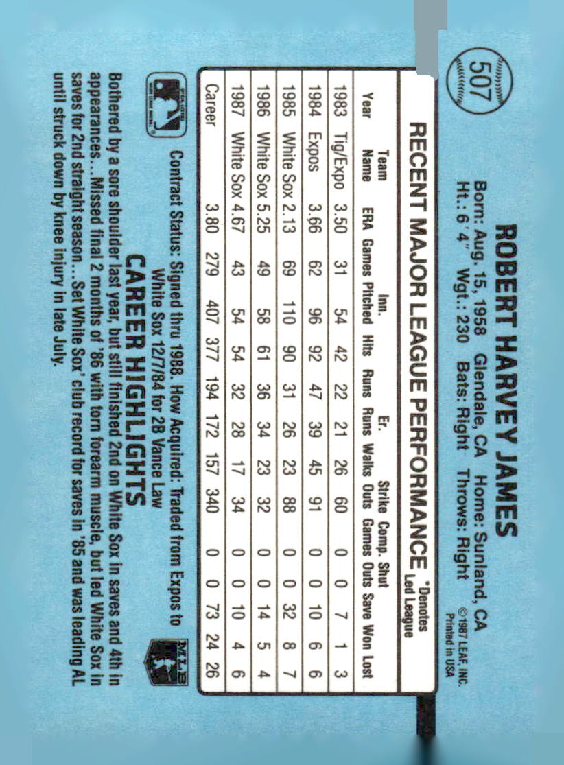 1988 Donruss #507b Bob James