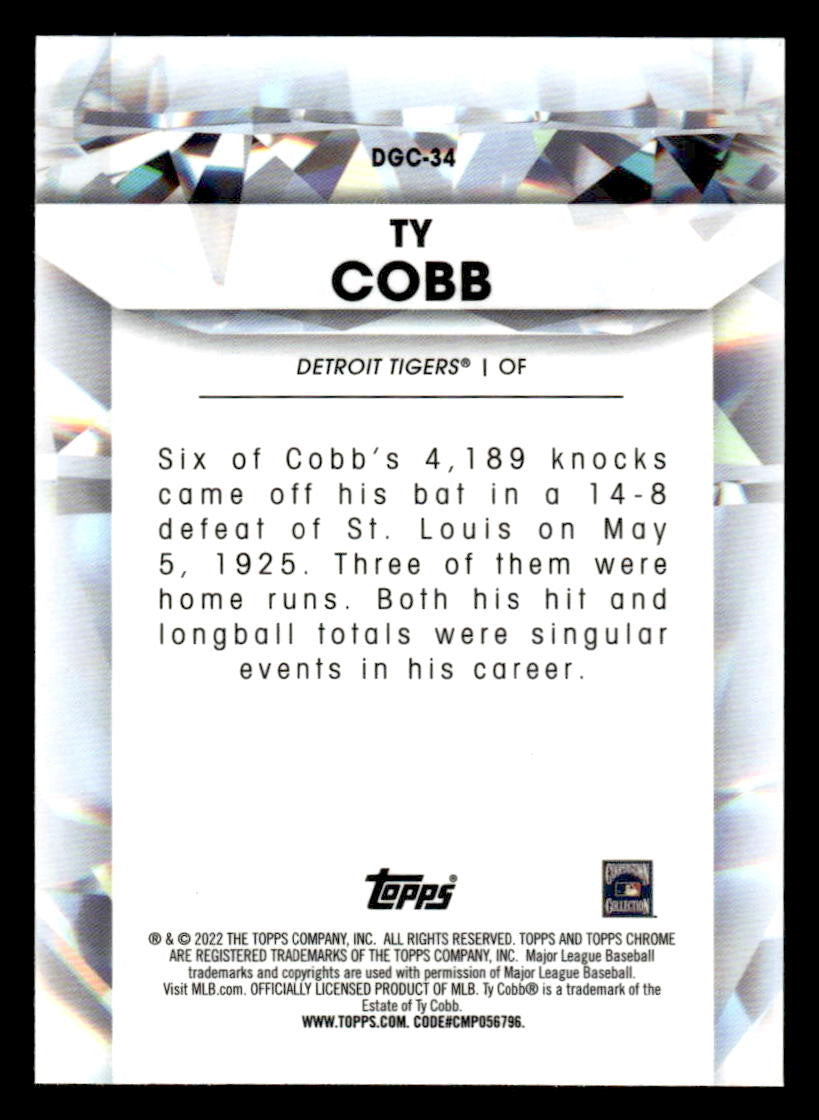 2022 Topps Chrome Update #DGC-34 Ty Cobb Diamond Greats Die Cuts
