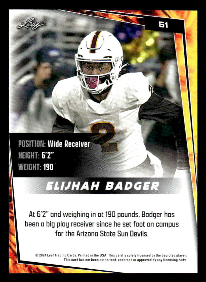 2024 Leaf #51 Elijhah Badger