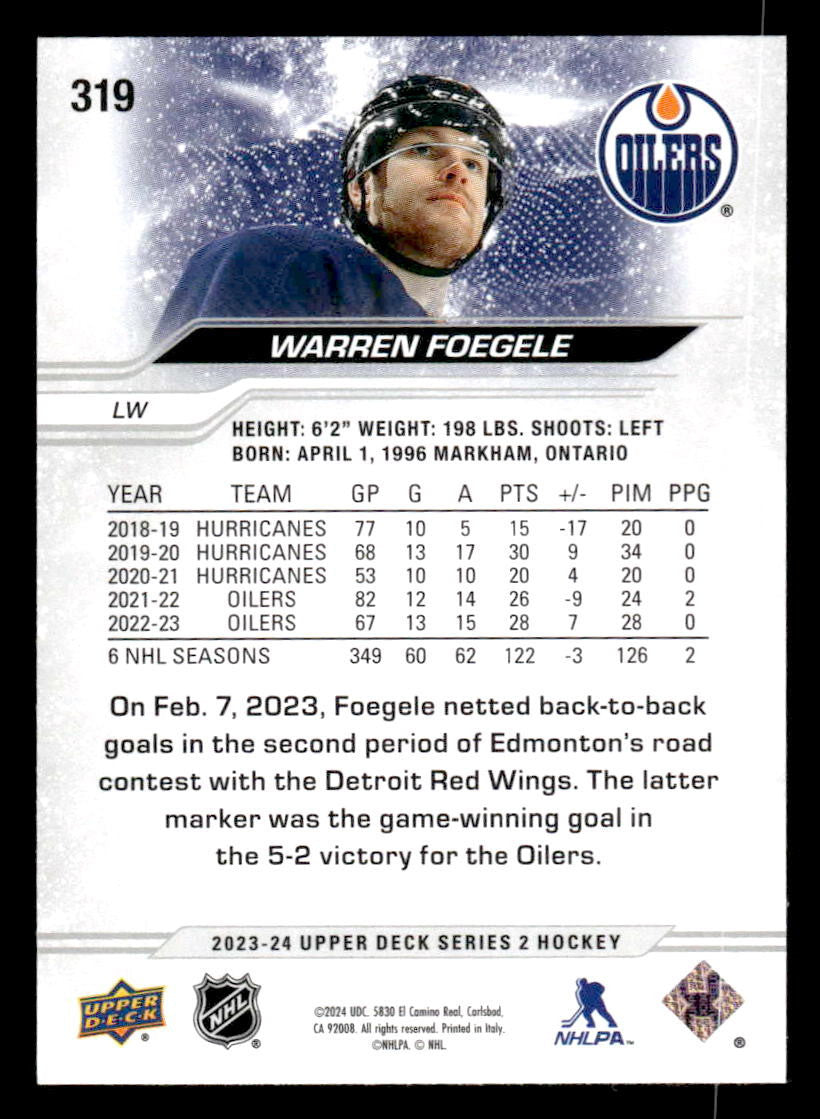 2023-24 Upper Deck #319 Warren Foegele