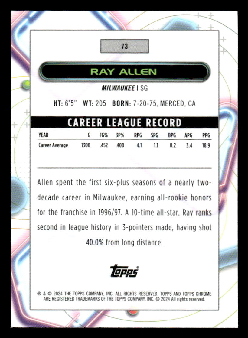2023-24 Topps Chrome Cosmic #73 Ray Allen