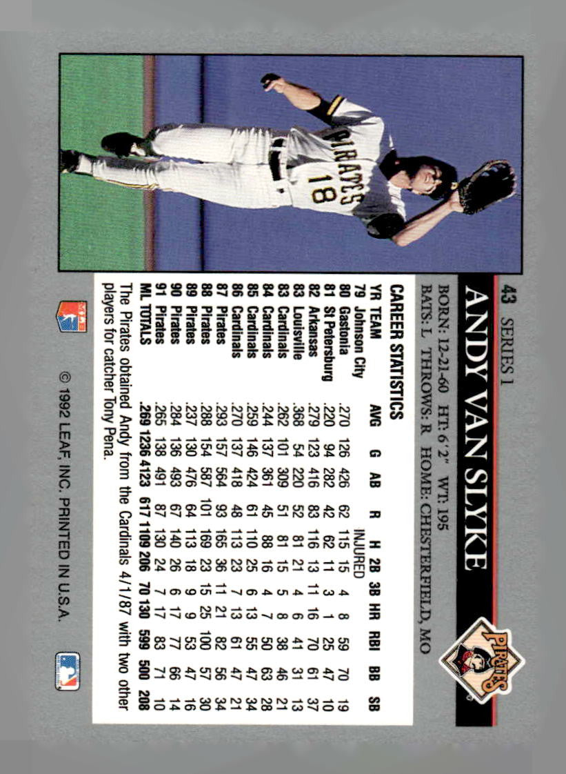 1992 Leaf #43 Andy Van Slyke