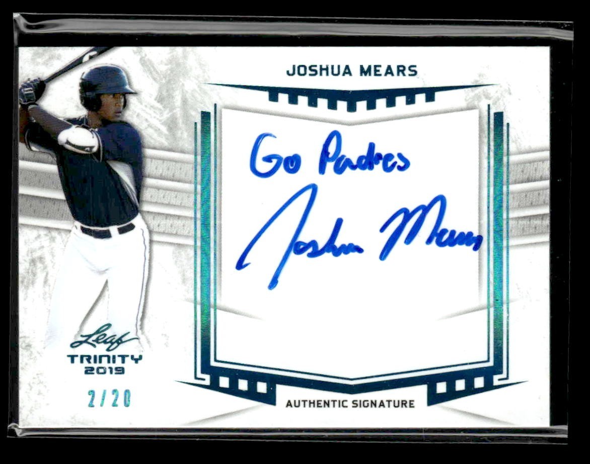 2019 Leaf Trinity - Signature Platinum #A-JM1 Joshua Mears #/20