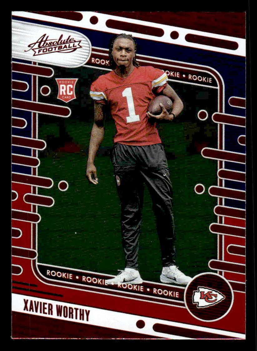 2024 Panini Absolute #128 Xavier Worthy Red and Blue