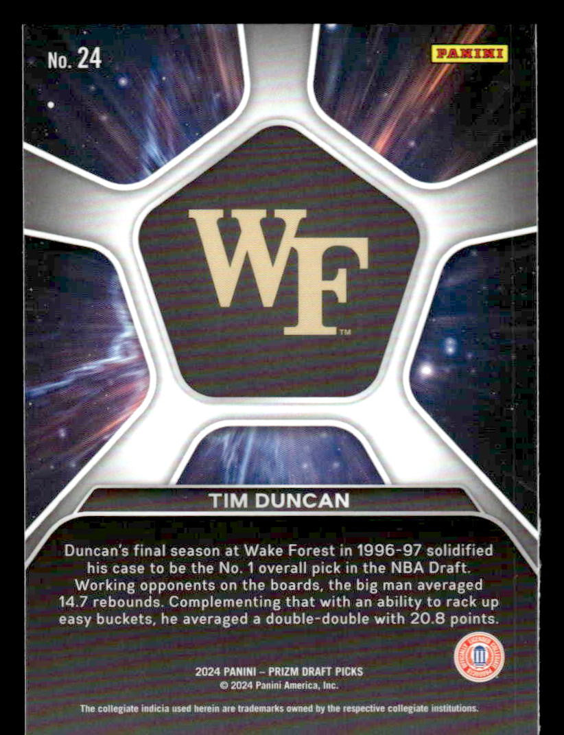 2024 Panini Prizm Draft Picks #24 Tim Duncan Deep Space