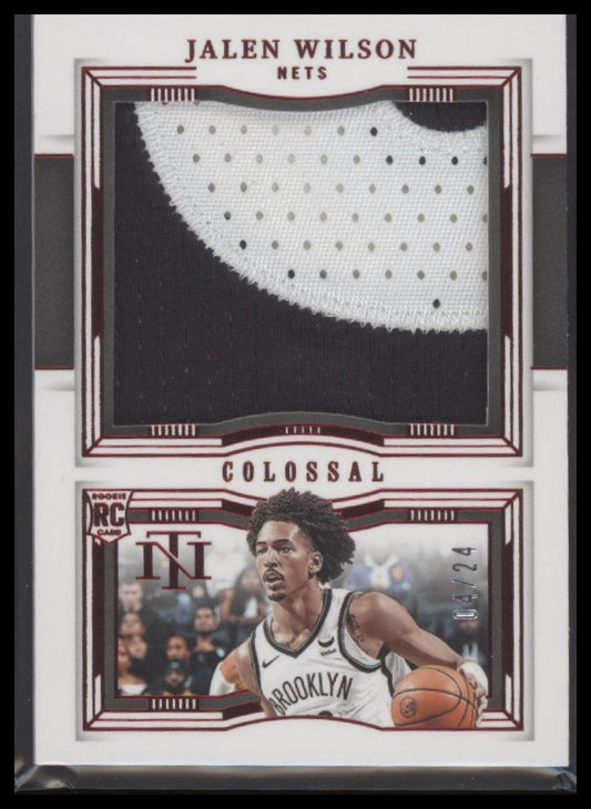 2023-24 National Treasures #CR-WLS Jalen Wilson Colossal Rookie Mat Intl #/24