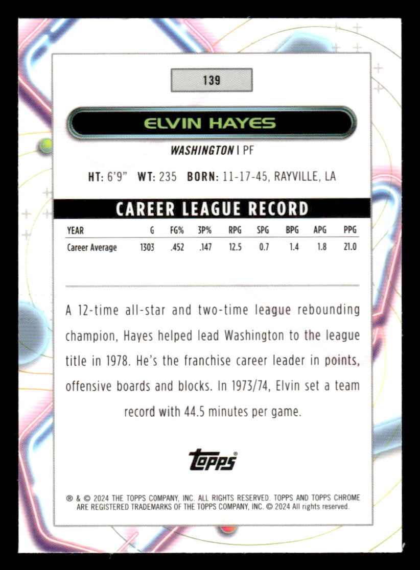 2023-24 Topps Chrome Cosmic #139 Elvin Hayes
