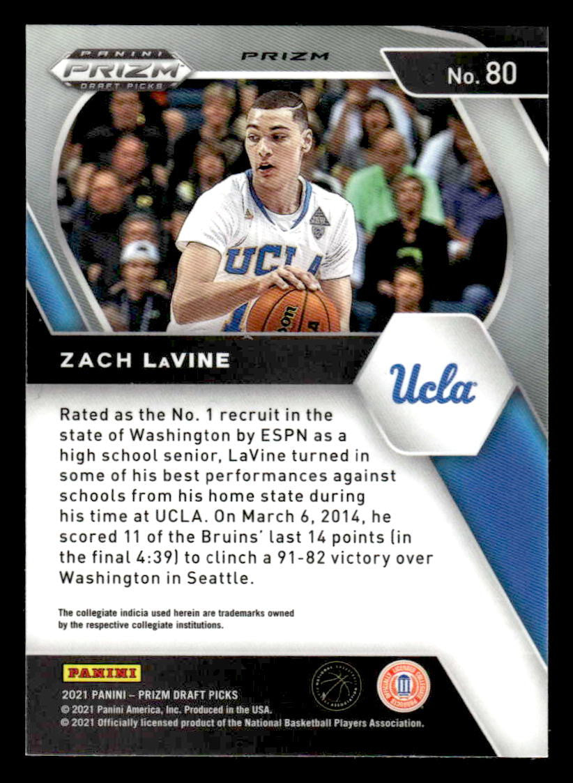 2021 Panini Prizm Draft Picks #80 Zach LaVine Red Ice