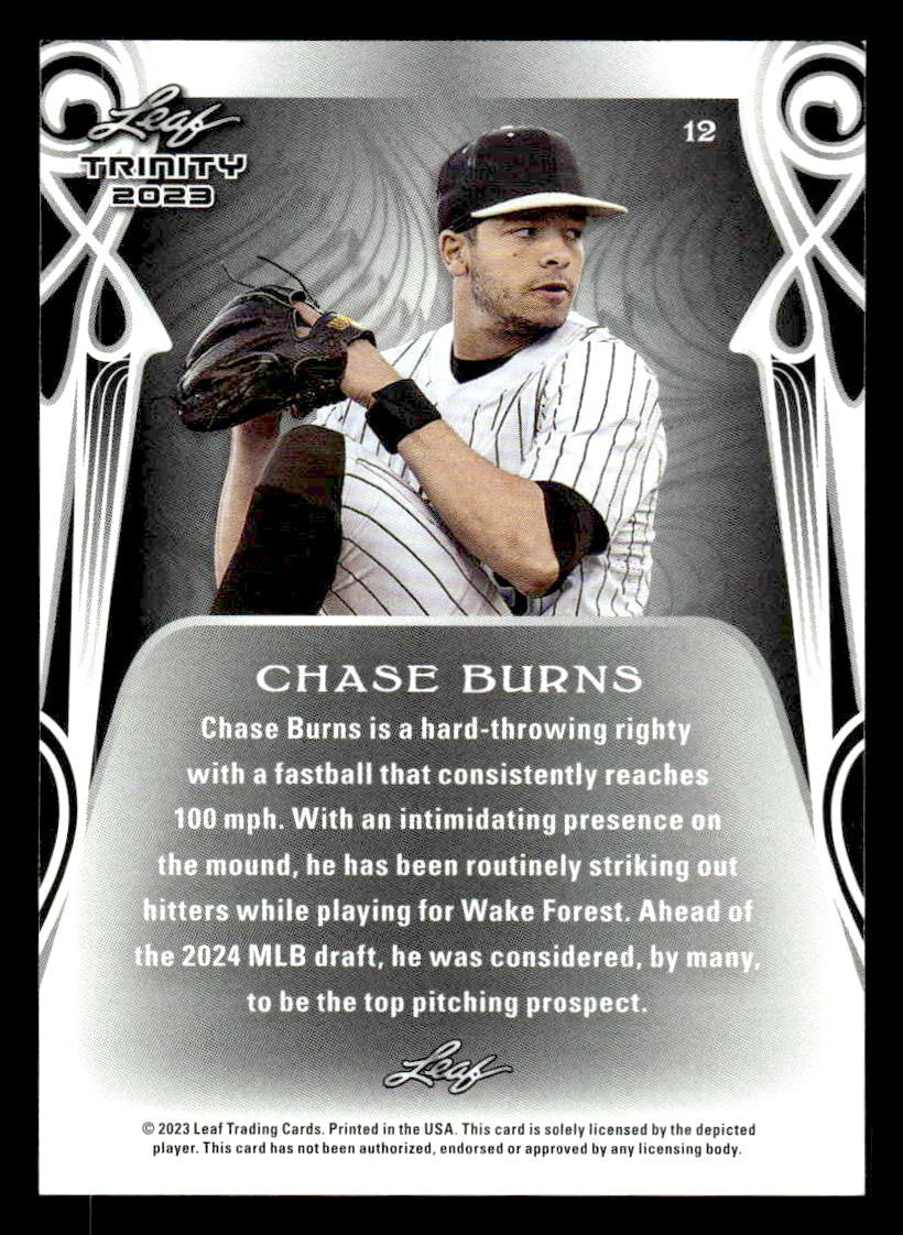 2023 Leaf Trinity #12 Chase Burns