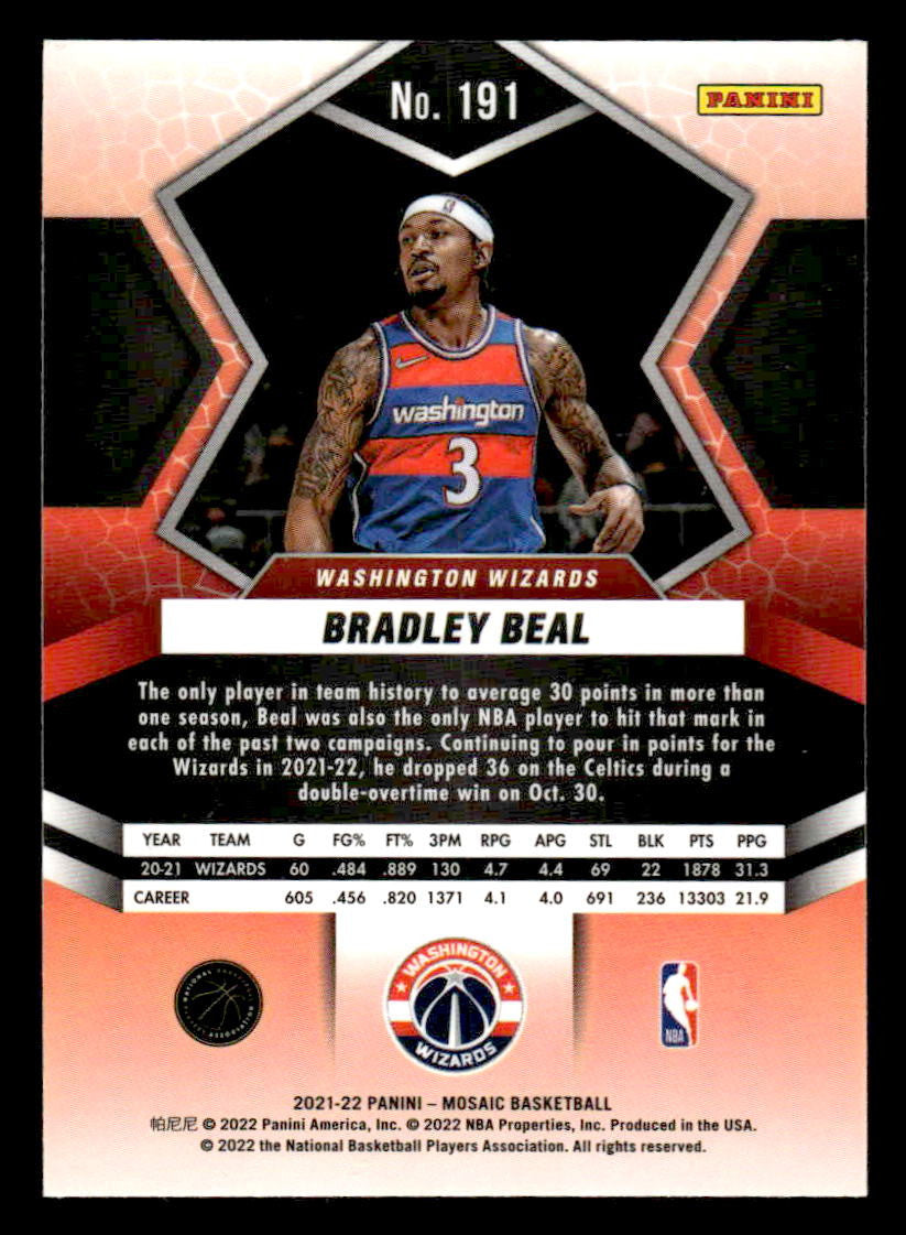 2021-22 Panini Mosaic #191 Bradley Beal