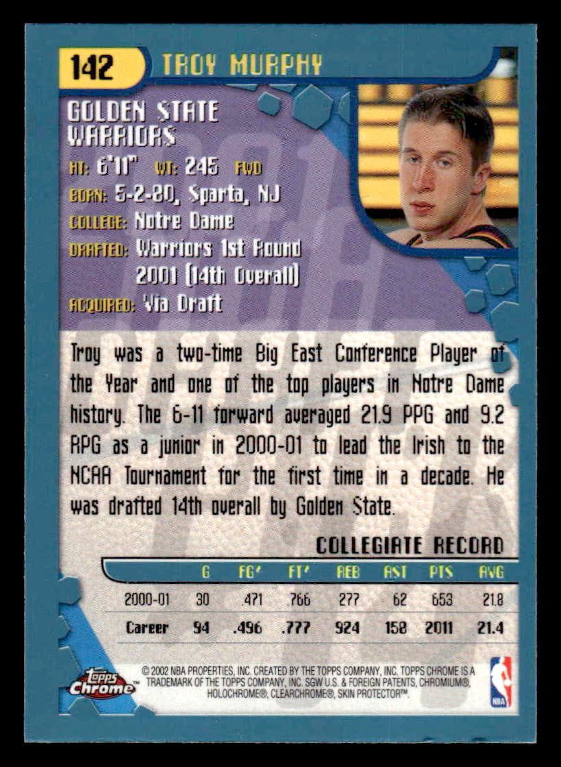 2001-02 Topps Chrome #142 Troy Murphy