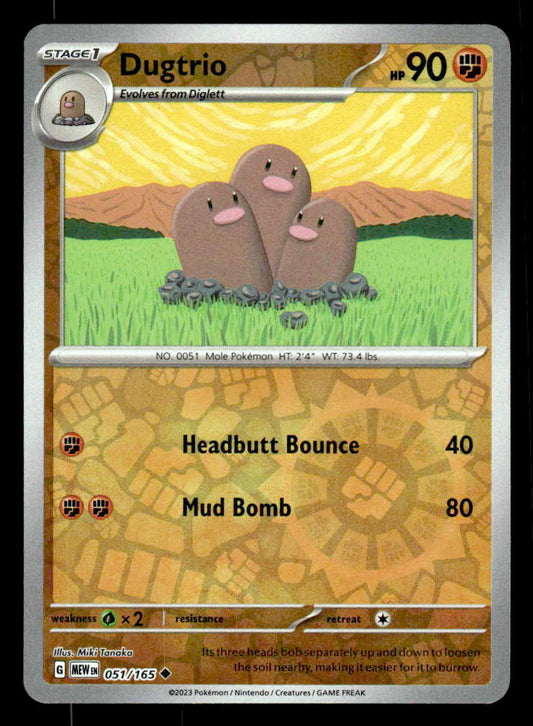 SV: Scarlet & Violet 151 #051/165 Dugtrio Reverse Holo