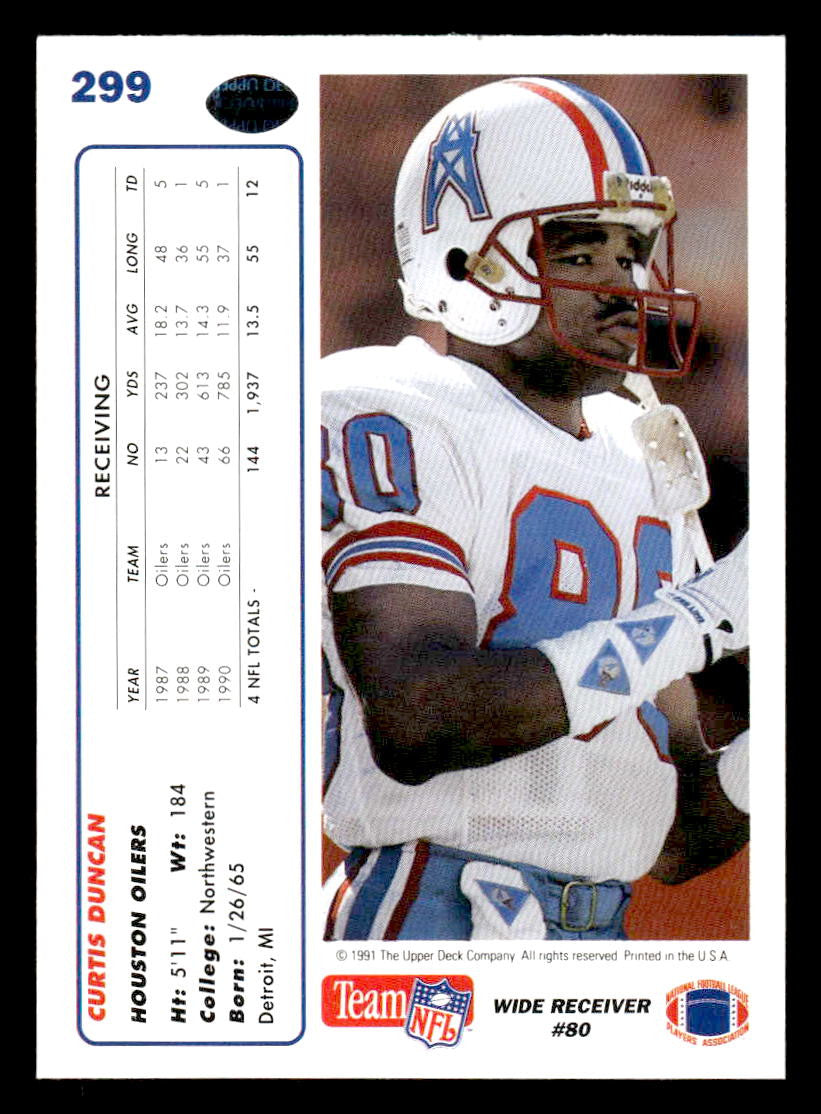 1991 Upper Deck #299 Curtis Duncan