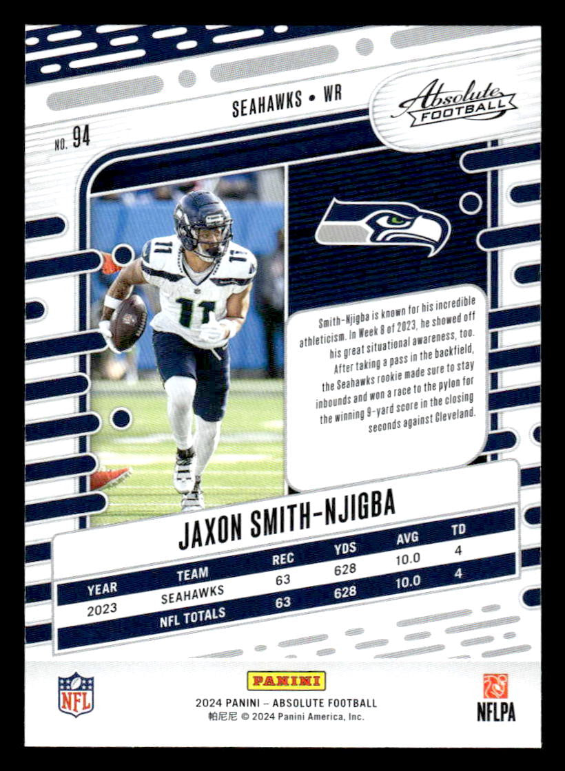 2024 Panini Absolute #94 Jaxon Smith-Njigba Red and Blue