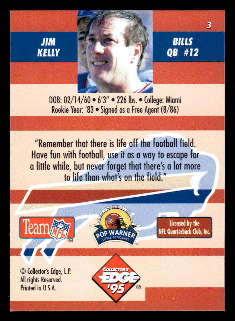 1995 Collector's Edge Instant Replay #3 Jim Kelly