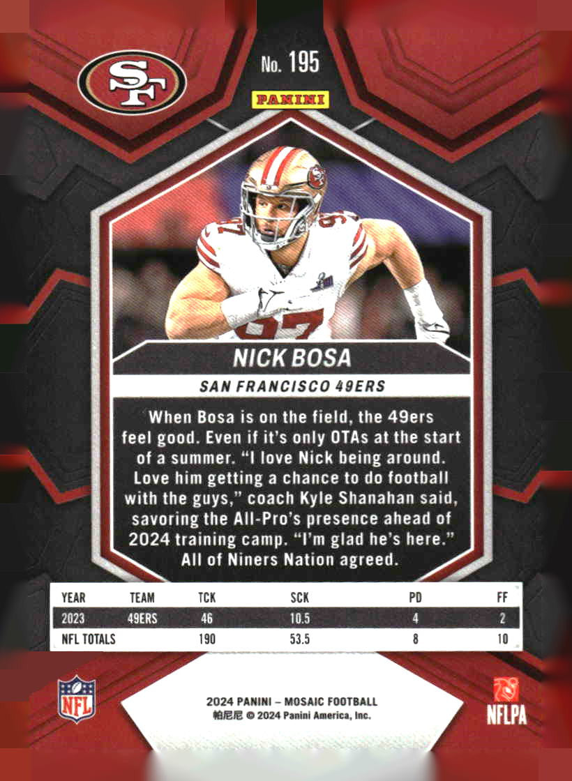 2024 Panini Mosaic #195 Nick Bosa