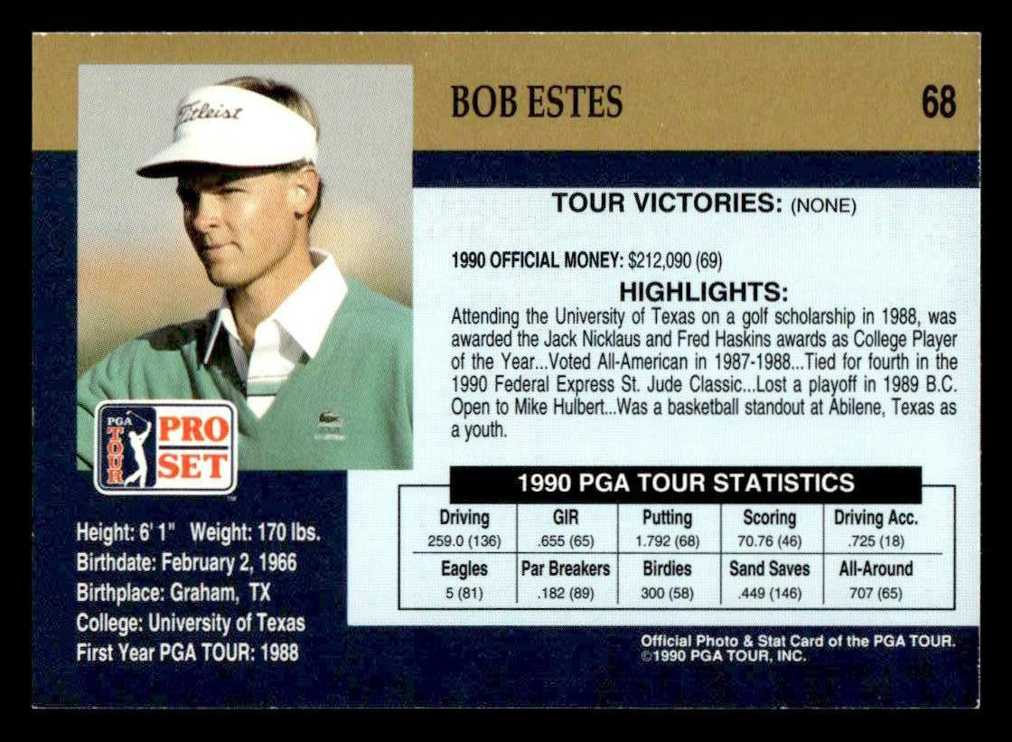 1990 Pro Set PGA Tour #68 Bob Estes