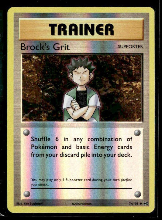 XY - Evolutions #74/108 Brock's Grit Holo Uncommon