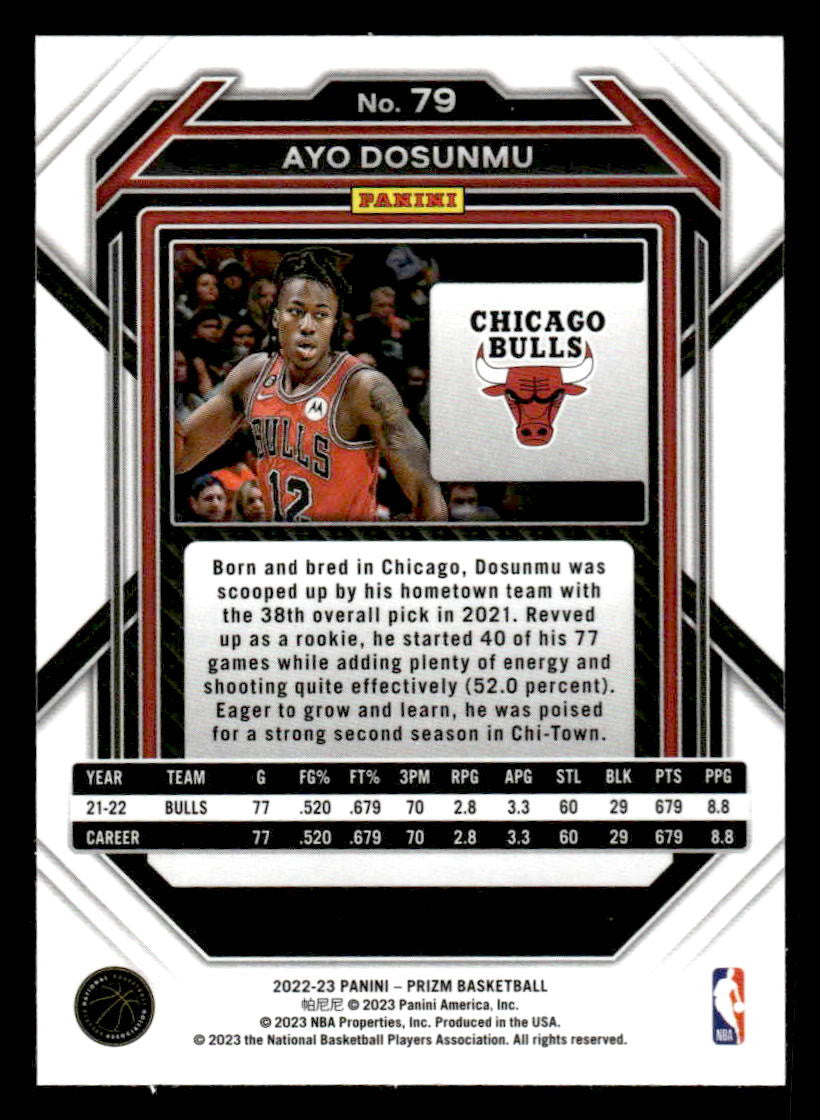 2022-23 Panini Prizm #79 Ayo Dosunmu