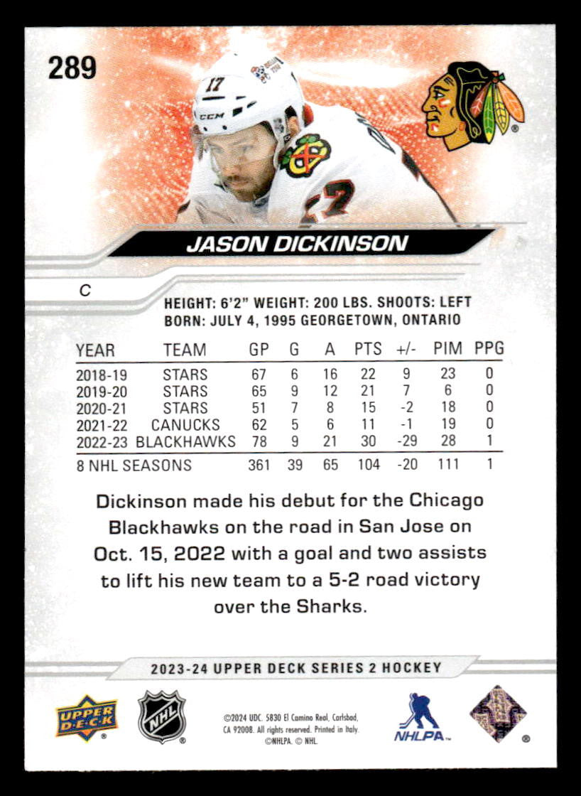 2023-24 Upper Deck #289 Jason Dickinson