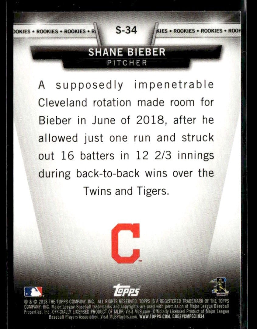 2018 Topps Update #S-34 Shane Bieber Salute