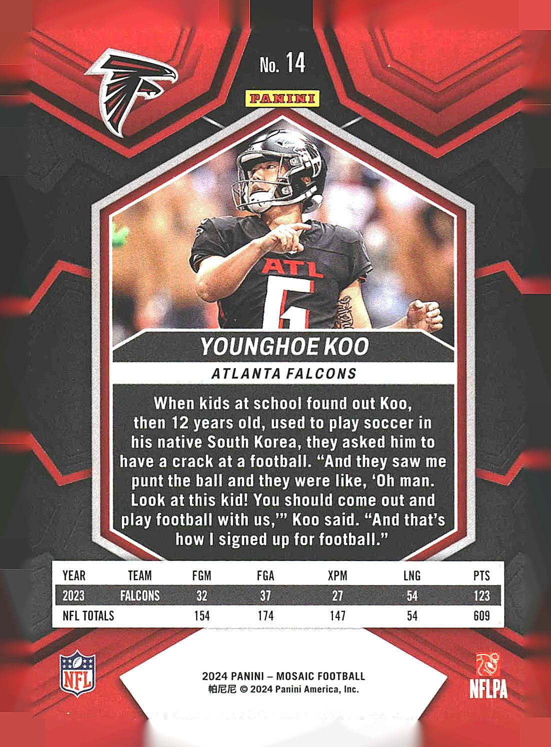 2024 Panini Mosaic #14 Younghoe Koo