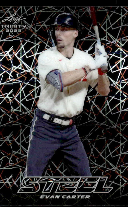 2023 Leaf Trinity #S-24 Evan Carter Steel Lazer Silver